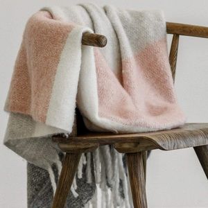 Mer-Sea & Co. Cozy Throw - Grey/Pink stripe